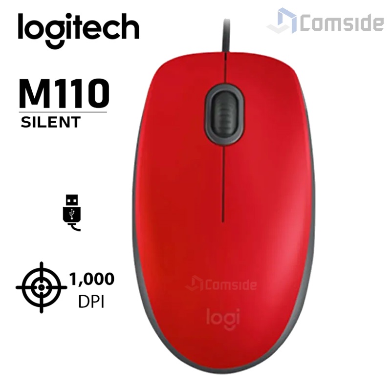 Mouse Logitech M110 Silent Rojo